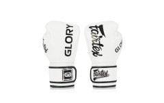 Боксерские перчатки турнира Glory Fairtex BGVG1 white 14 oz