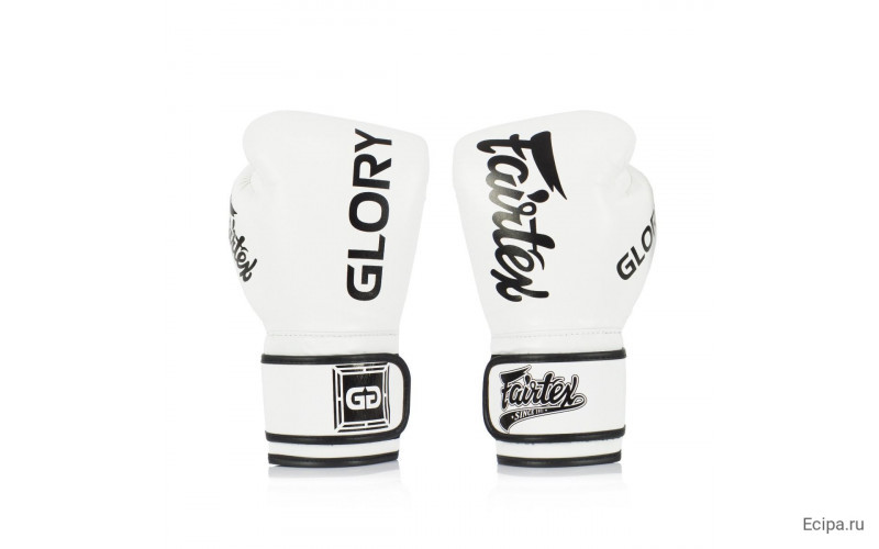 Боксерские перчатки турнира Glory Fairtex BGVG1 white 14 oz